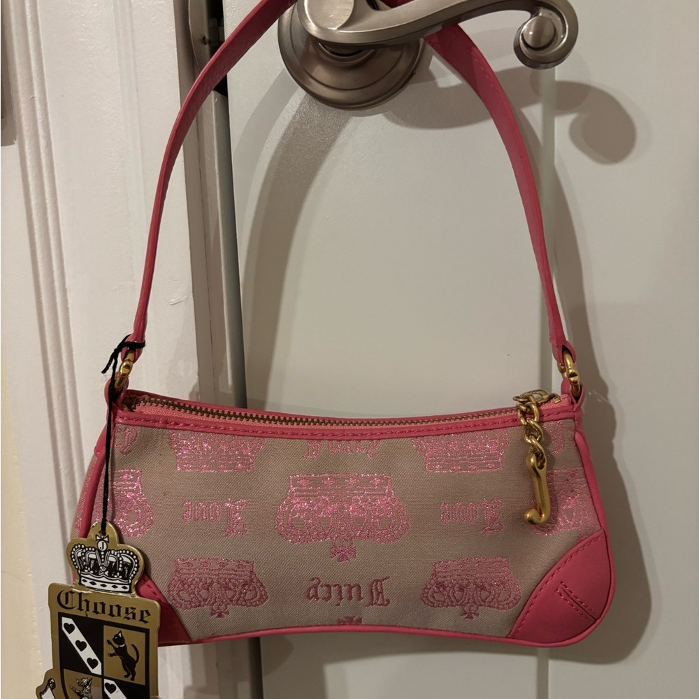 Juicy Couture Y2K Pink Canvas and Leather Bag